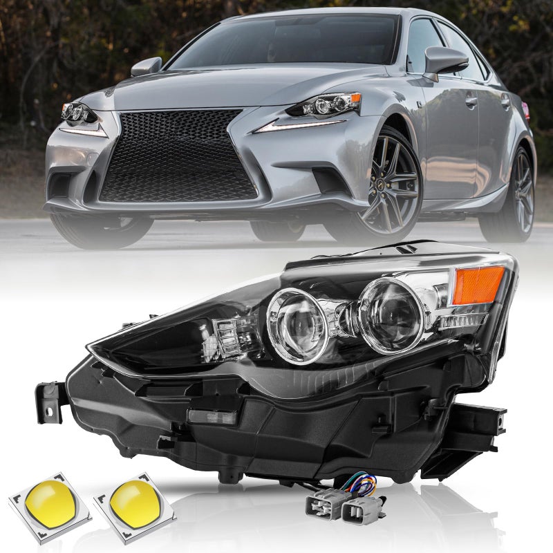 TUSDAR Headlight Assembly Replacement Fits 20142016 Lexus IS350 20142015 IS250 2016 IS200t IS300 Headlamp wo AFS LH Driver Side